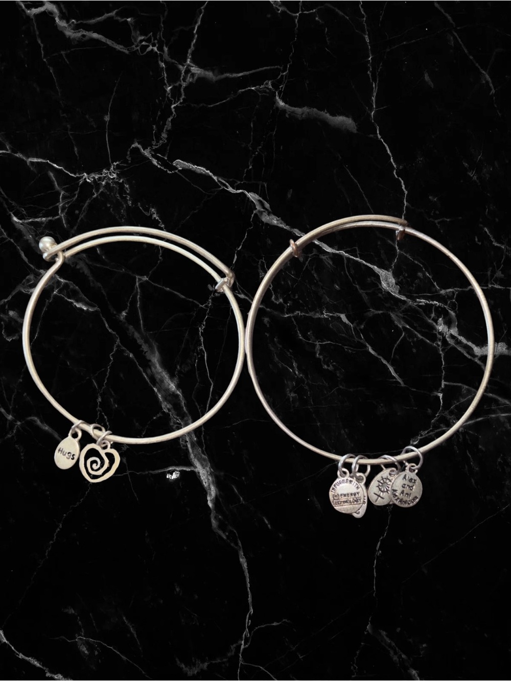 ALEX AND ANI Silver Charm Bangle Bracelet Set - Women Jewelry